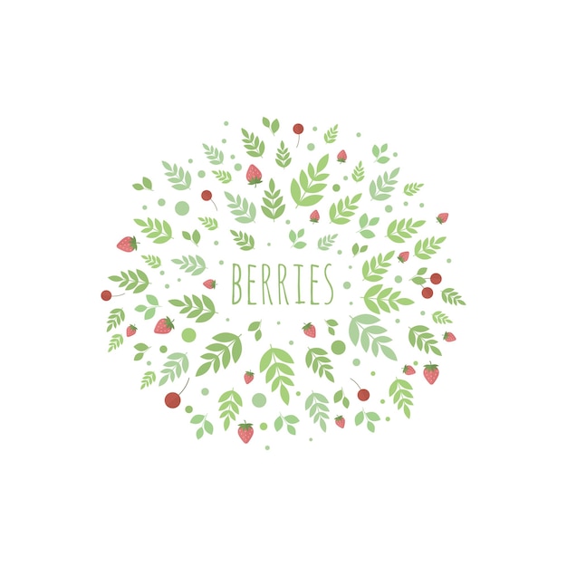 Frame with leaves and berries Vector template for design