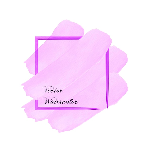 Vector frame with lilac watercolor strokes