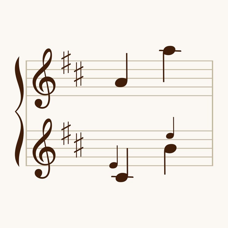 Vector frame with music note
