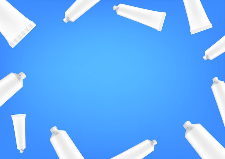 Vector frame with paint tubes. social media message   background. copy space for a text
