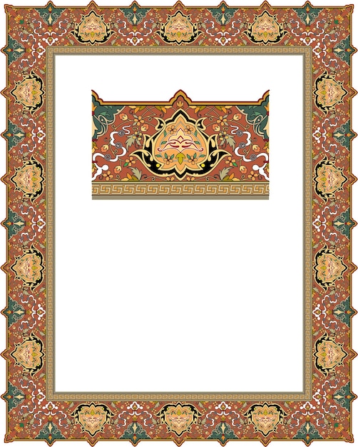 frame with traditional art on vector design