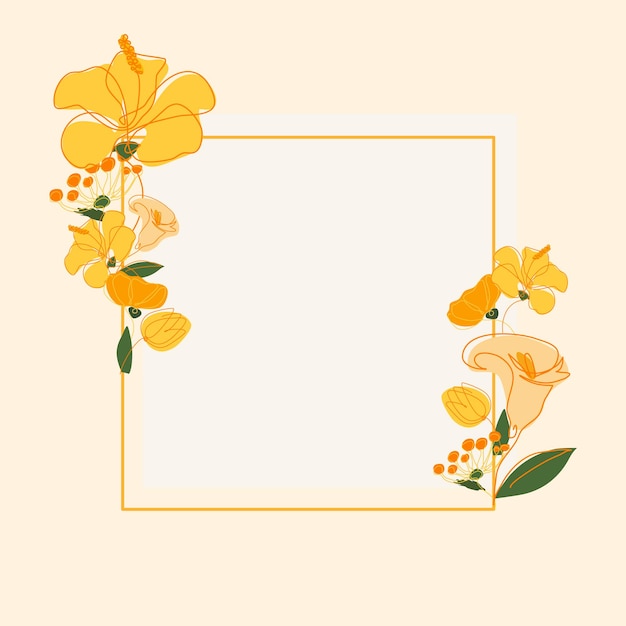 Frame with yellow flower