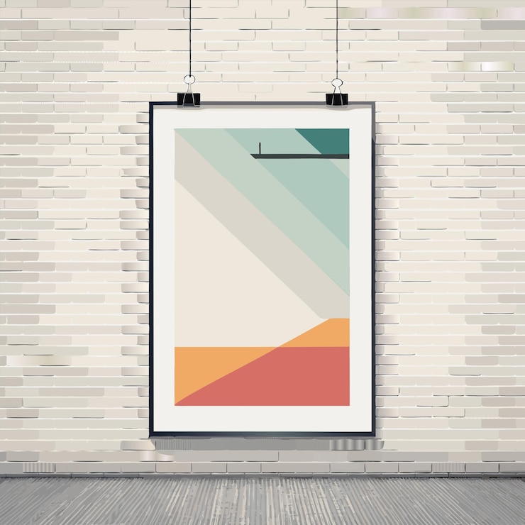 Vector a framed picture of a sunset and the word quot the color quot on the bottom