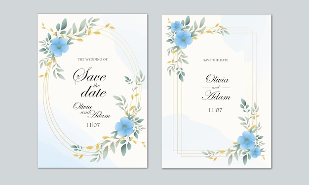 Framed wedding invitations with flowers