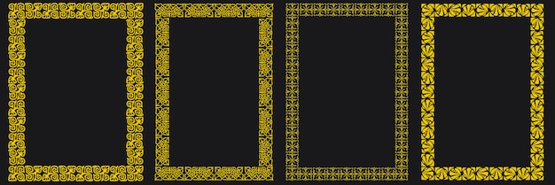 Vector frames met stijl art nouveau ornament vector set