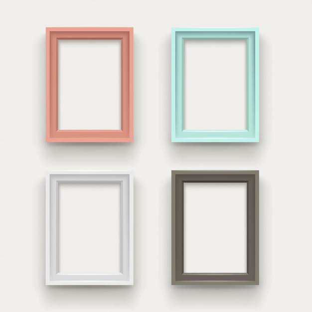 Frames set on white background