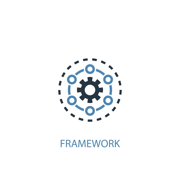 Framework concept 2 colored icon. Simple blue element illustration. Framework concept symbol design. Can be used for web and mobile UI/UX