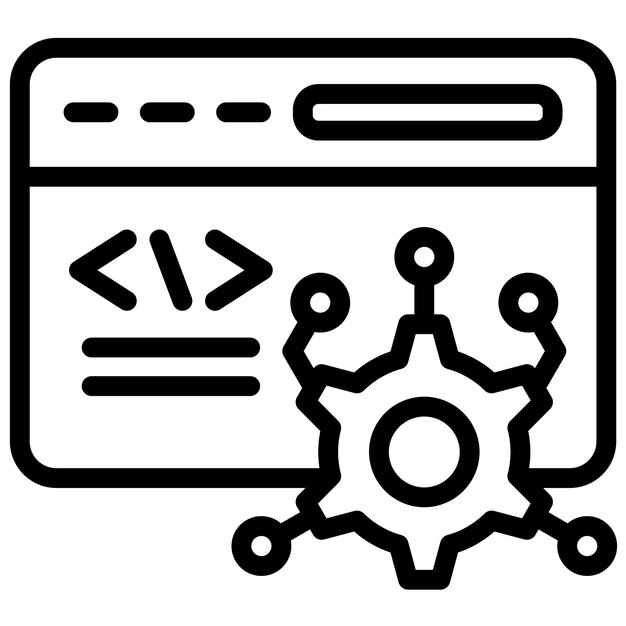 No Code 아이콘 세트의 프레임워크 터 아이콘 일러스트레이션