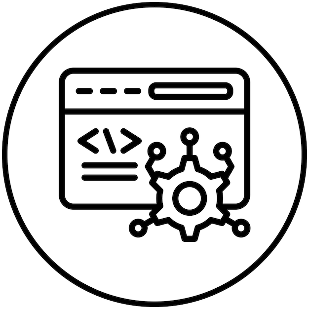 No Code 아이콘 세트의 프레임워크 터 아이콘 일러스트레이션