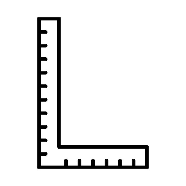 Значок инструмента измерения площади линейки в стиле линии
