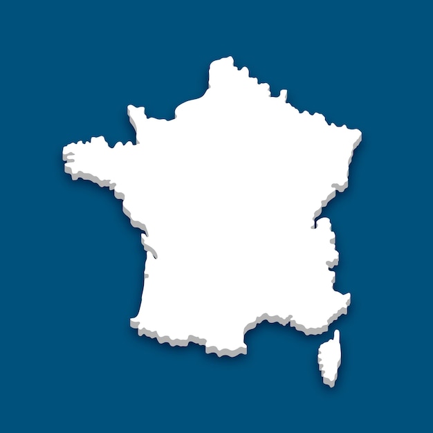 고립된 디자인을 위한 프랑스 3D 지도