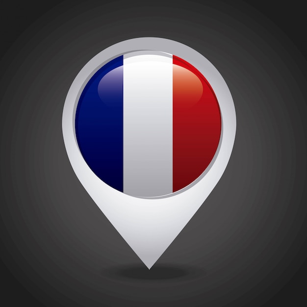 France emblem with french flag colors