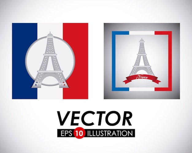 Vector france flag design