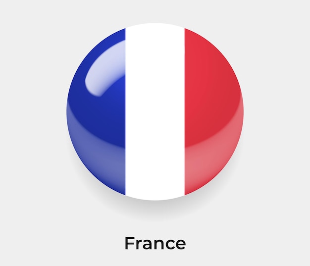 Vector france flag glossy bubble icon vector illustration