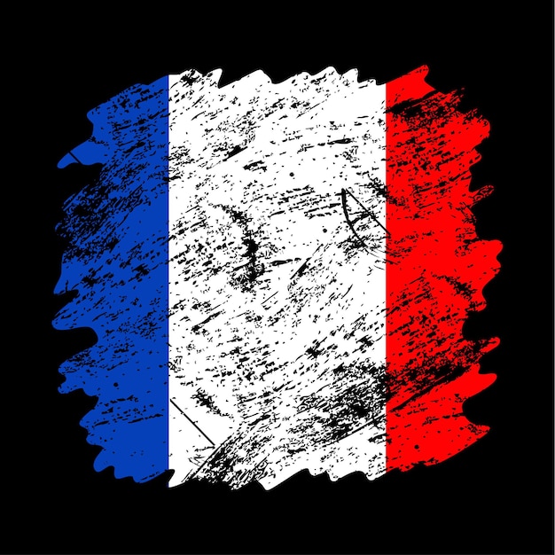 France flag grunge brush background. Old Brush flag vector illustration. abstract concept of national background.