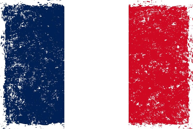 France flag grunge distressed style