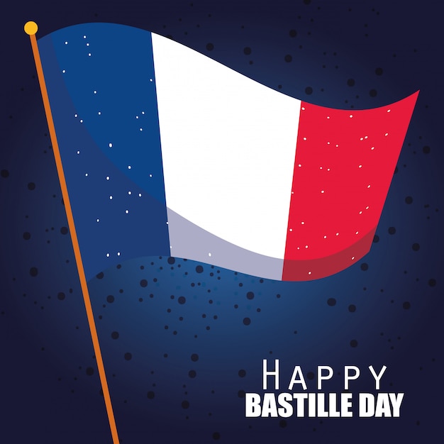 France flag of happy bastille day design