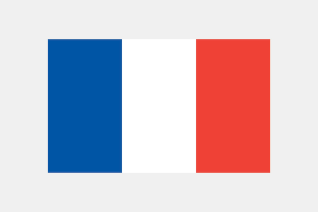 フランス国旗のオリジナルの色と比例.