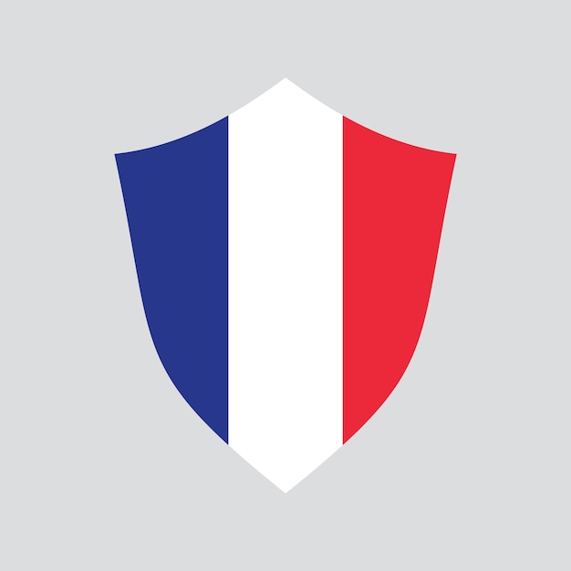 盾形のフレームのフランス国旗