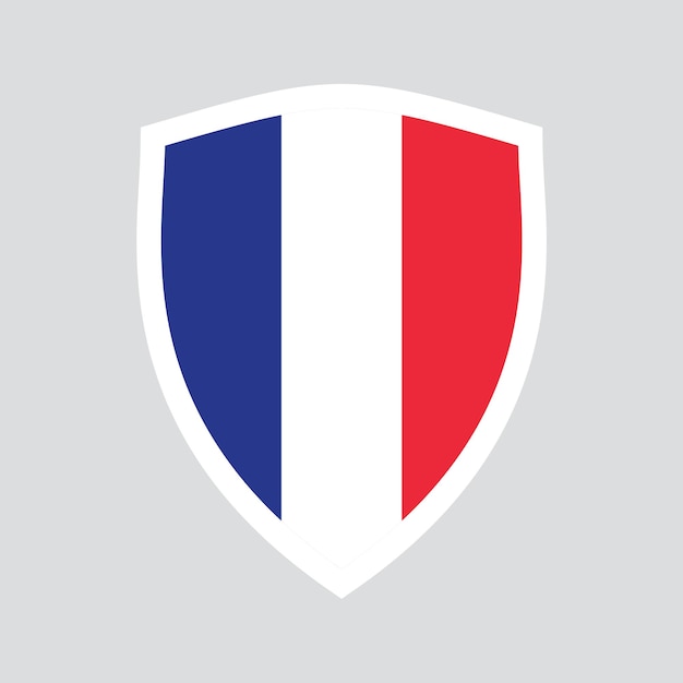 France Flag in Shield Shape Frame