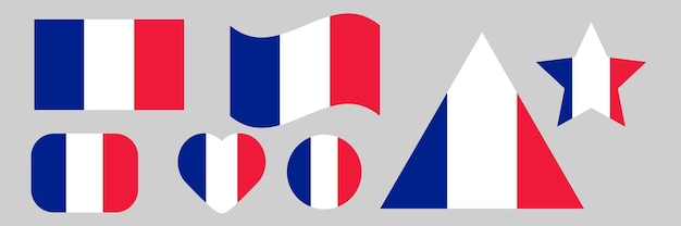 France flag vector illustration set