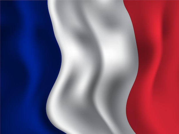 Vector france flag wavy style for independence day