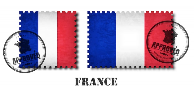 Vector france or french flag pattern postage stamp