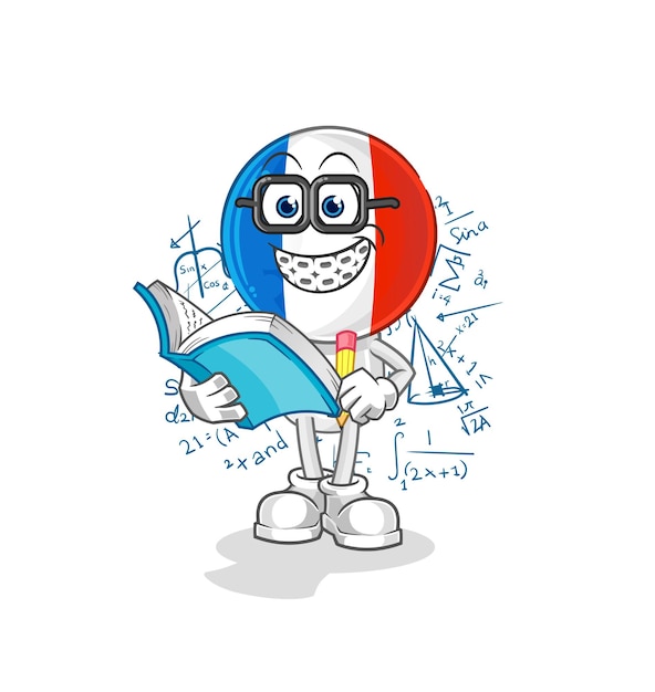 France geek cartoon cartoon mascot vector