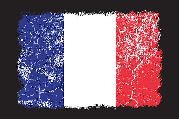 france grunge flag vector design