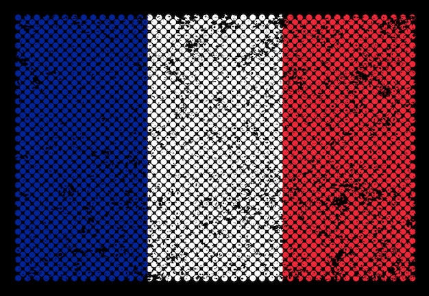 Vector france grunge flag