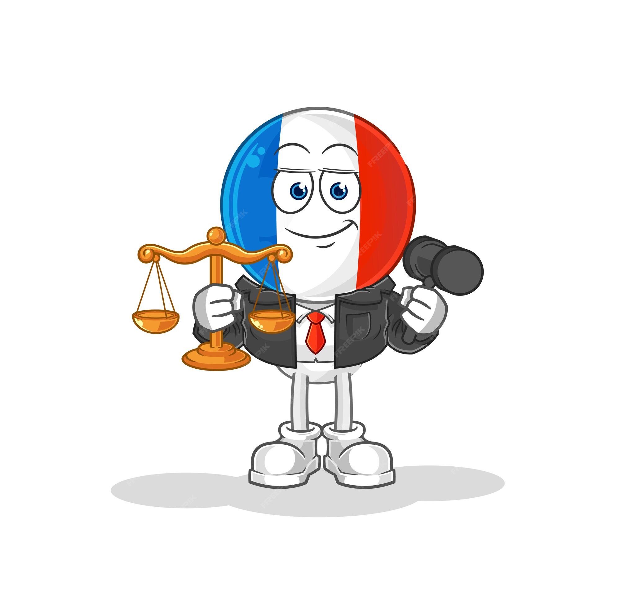 Premium Vector | France lawyer cartoon cartoon mascot vector Premium Vector | France lawyer cartoon cartoon mascot vector