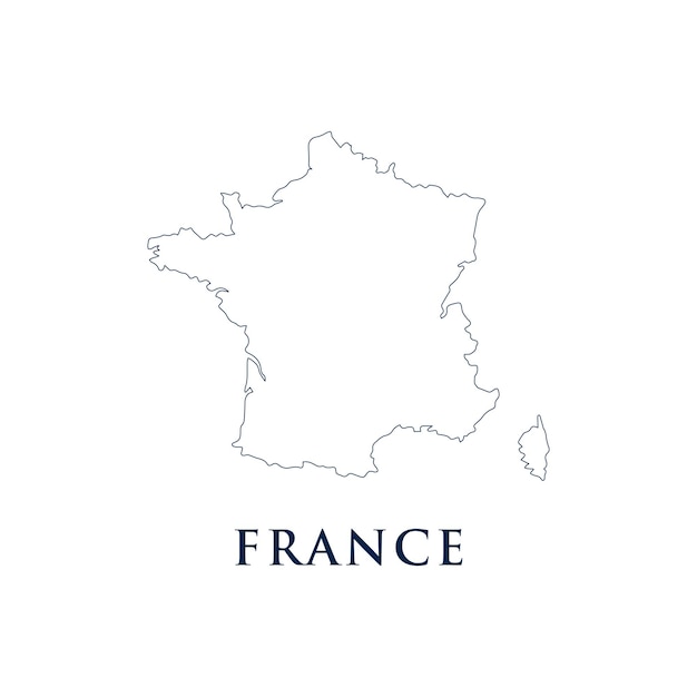 Vector france map icon europe outline logo design illustration