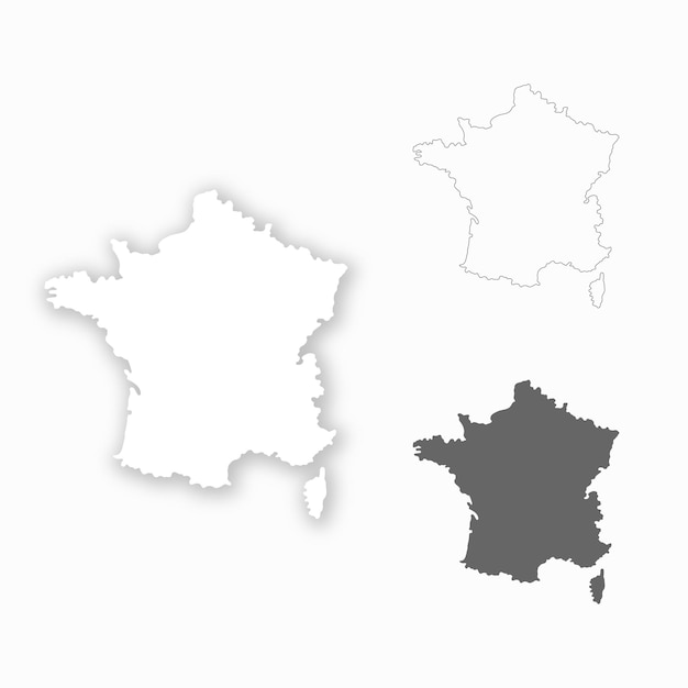 Vector france map set for design easy to edit