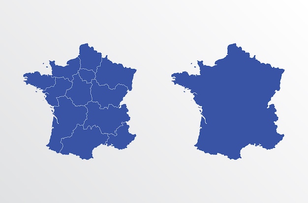 France map vector illustration blue color on white background