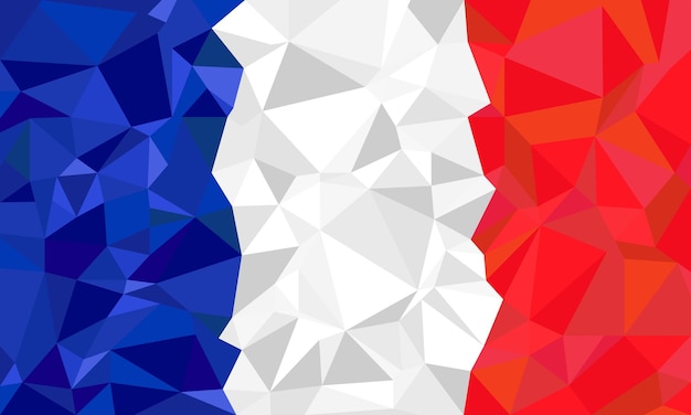 Fondo del mosaico della bandiera poligonale della francia