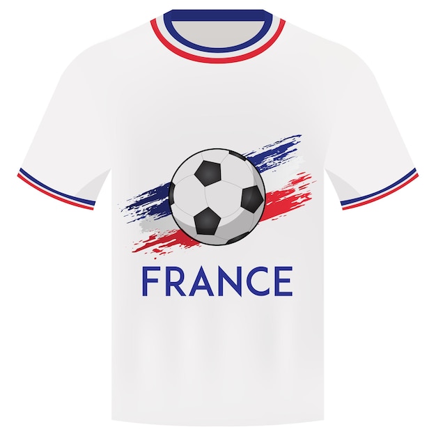 France soccer fan t shirt with ball and flag theme