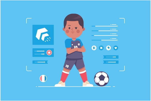 France soccer player cute character design