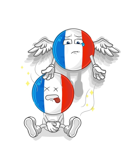 France spirit leaves the body mascot cartoon vector