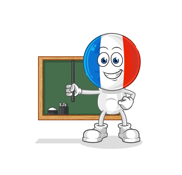 Personaggio dei cartoni animati di francia insegnante vettoriale