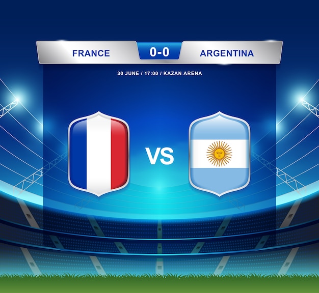 France vs Argentina scoreboard broadcast for soccer 2018