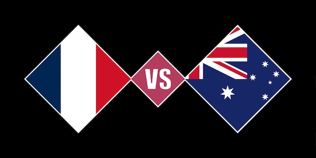 France vs Australia flag concept Vector illustration