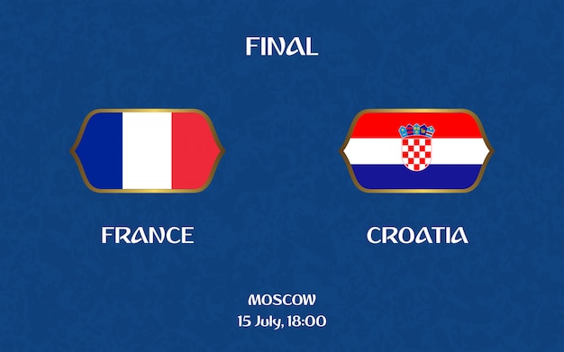 Il tabellone segnapunti di calcio della francia contro la croazia trasmette il modello grafico di calcio