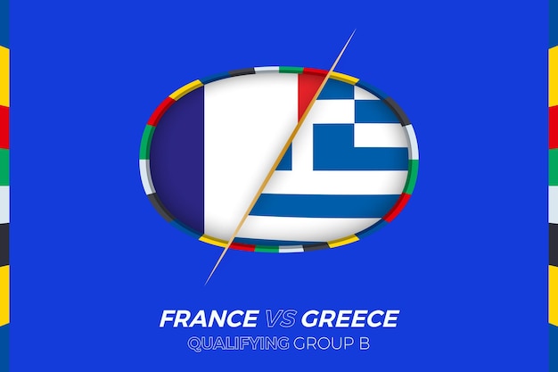 Icona francia vs grecia per il gruppo b di qualificazione ai tornei europei di calcio