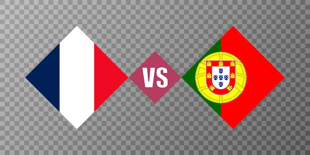 Vector france vs portugal flag concept vector illustration