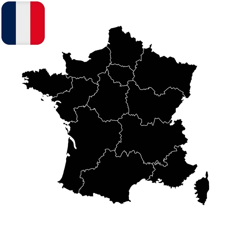 France with regions Vector illustration