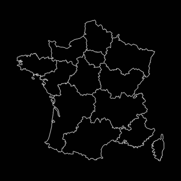 Francia con regioni illustrazione vettoriale