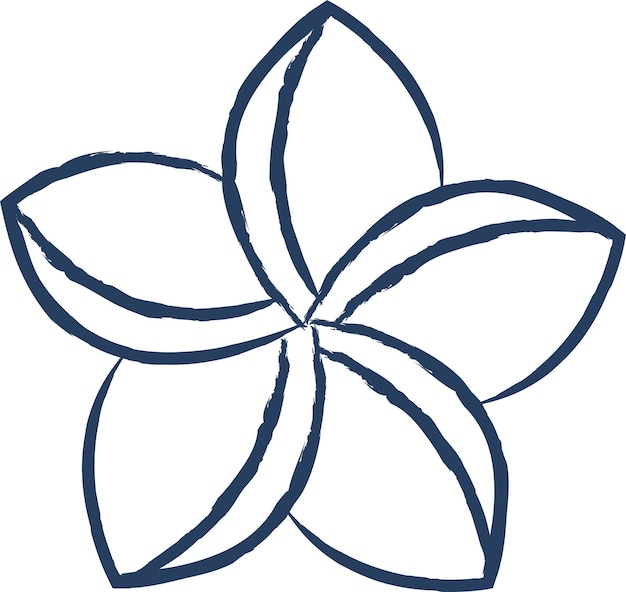 Ручная векторная иллюстрация цветка франгипани
