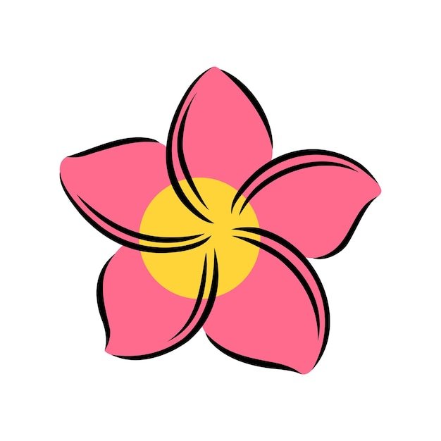 Frangipani 또는 plumeria 이국적인 여름 꽃 새겨진 frangipani 절연