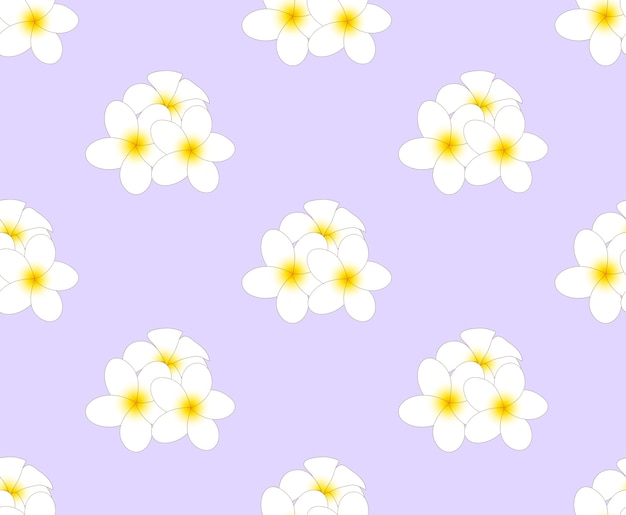 Frangipani Seamless on Purple Background