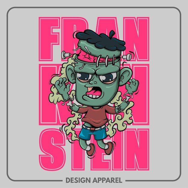 Frankenstein Illustratie T-shirt en kleding Printing Design